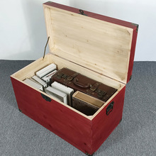 木箱子带锁实木收纳箱家用大号复古装饰道具储物箱木箱百宝箱