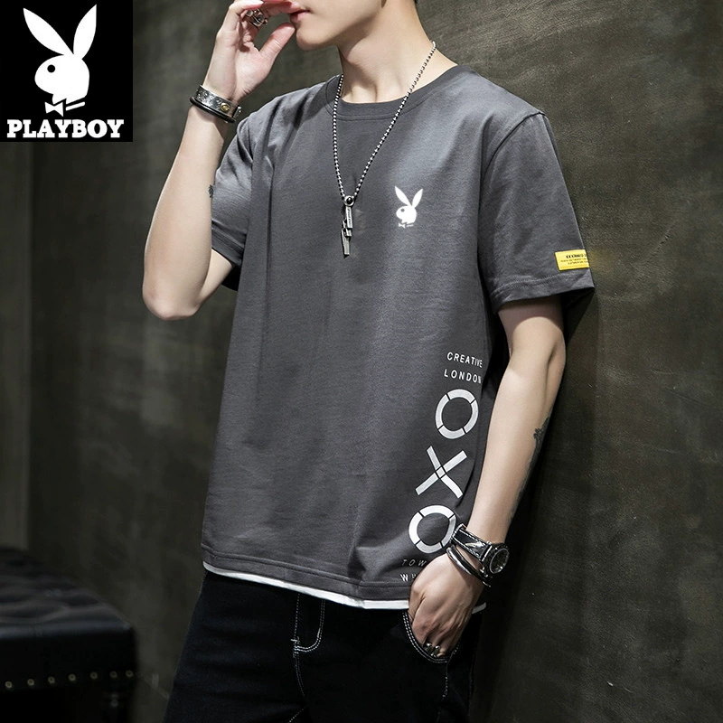 Base body-friendly silk short sleeve T-shirt with a round collar