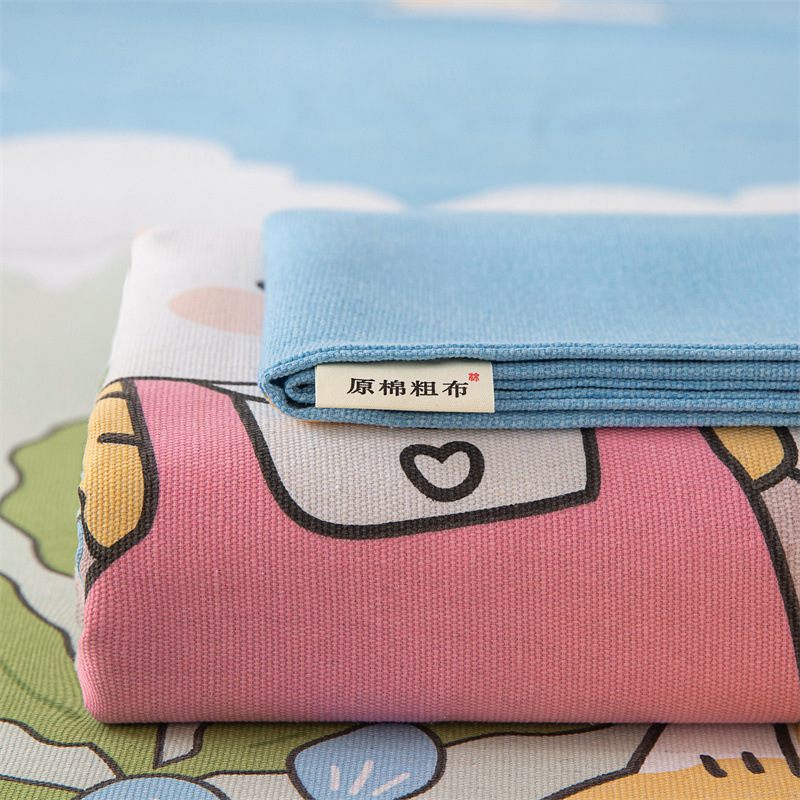 Youyixin Clase A sábanas de tela gruesa vieja de algodón puro pieza única 100 algodón individual dormitorio doble engrosado funda de almohada de tres piezas