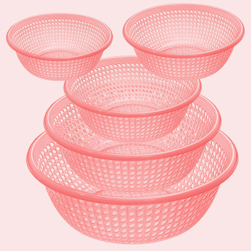 プラスチックふるい排水バスケット大型家庭用野菜洗いバスケット野菜洗いボウル果物洗いふるいキッチン厚みのある果物バスケット|undefined