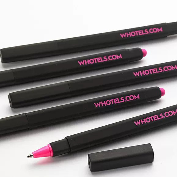 酒店圆珠笔logo按动广告笔笔W中性笔四方酒商务