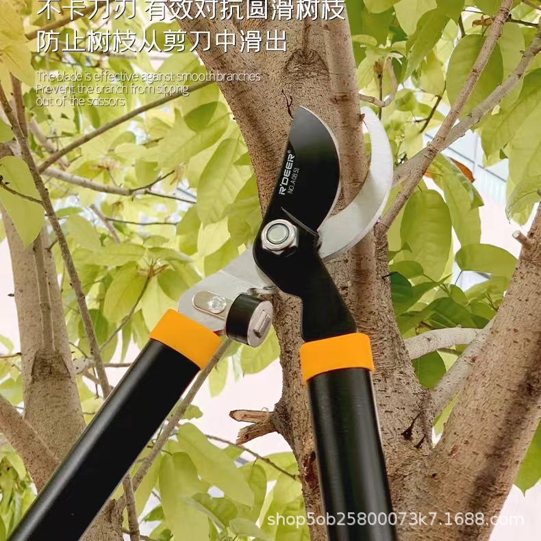 飞鹿工具园艺剪伸缩式强力修枝剪果树园林绿化铝柄强力剪刀批发