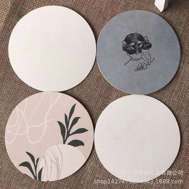 Factory-customized absorbent paper coasters, available in square and round shapes, with thicker material and logo printing for bars and hotels