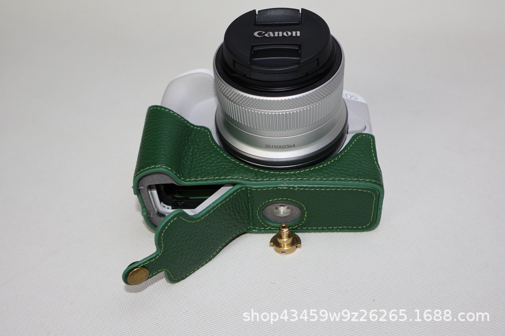 (2개) 캐논 EOSR50 카메라 케이스 가죽 | 오일 같은 가죽 베이스 하프 세트 | 어깨 가방