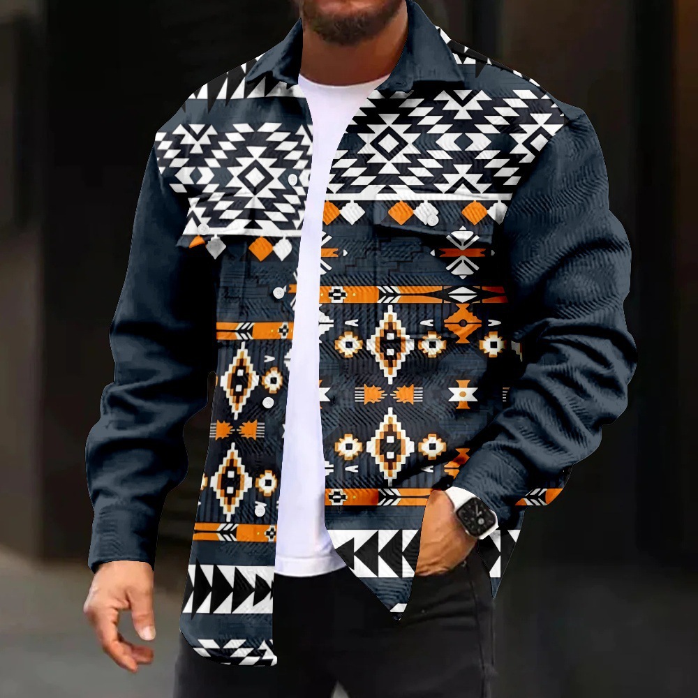 Chaqueta de manga larga con solapa al estilo del puerto de la calle principal para hombres Chaqueta de temperamento de moda de todo fósforo de tendencia de primavera y otoño MD05