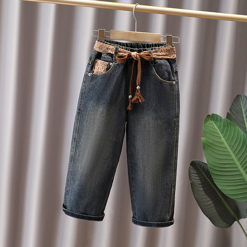 Girls' Jeans Spring and Autumn 2026 New Stylish Straight-Leg Pants for Baby Girls Children's Autumn Wear for Outdoor Wear