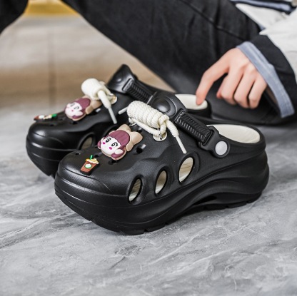 2025 verano nuevo estilo antideslizante de suela gruesa zapatos con agujeros de EVA zapatos para aumentar la altura