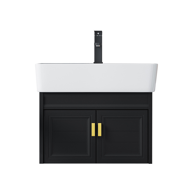 Pequeño espacio apartamento de aluminio gabinete de baño combinación integrada lavabo de cerámica mini lavabo baño lavabo combinación gabinete