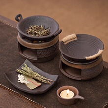 香薰炉烤茶炉套组蜡烛加热温茶炉茶叶提香烘焙茶隔火烤雪松扩香炉