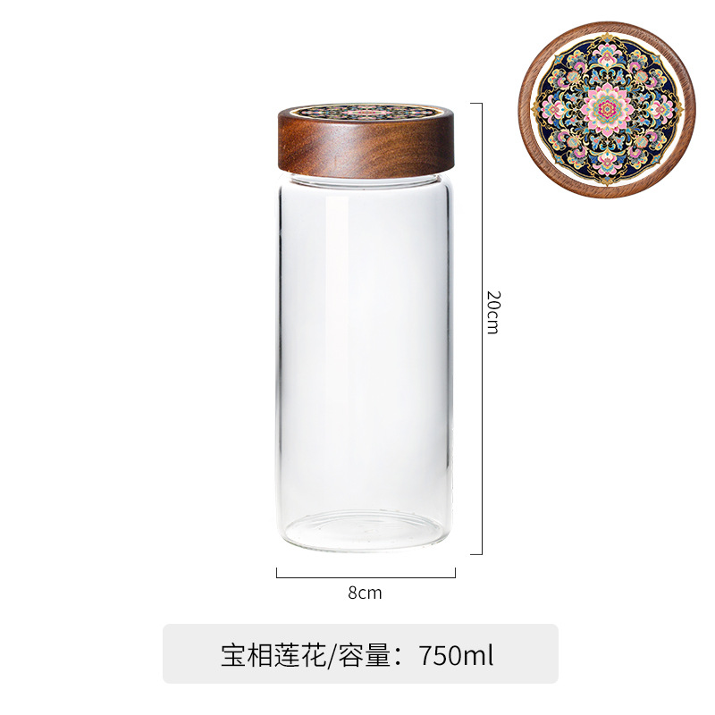 lata de vidrio china, alta borosilicona, lata de sellado de grado alimenticio, lata de almacenamiento de botella de vidrio, lata de almacenamiento de cocina, botella de almacenamiento