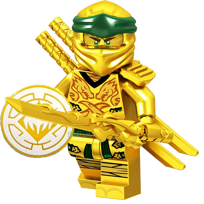 Третья сторона 6 дешевый ninjago2025 новый золотой костюм Ninjago Lloyd 8 строительный блок минифигурка мужской 9