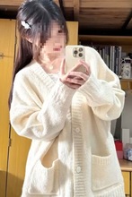 日系校园风软糯甜美开衫毛衣外套女学生秋冬新款宽松百搭针织上衣