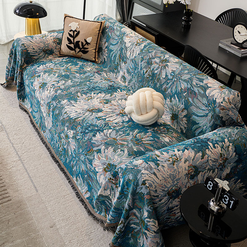 Spring Neon Sofa Cushion Autumn and Winter New Chinese Style Sofa Cover Cloth Four-Season Universal Sofa Towel Stain-Resistant Anti-Slip Sofa Cover