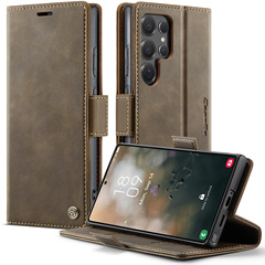 新しいサムスン S24 携帯電話ケース iPhone17 カーフパターンレトロ保護カバー A17 カード携帯電話レザーケースに適しています