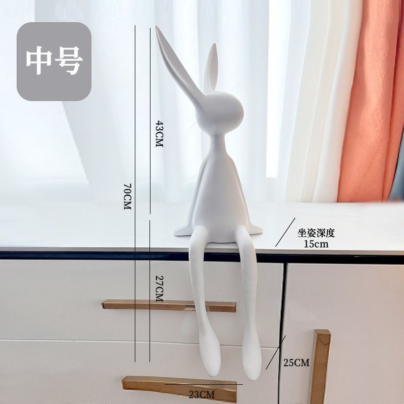 インターネット有名人の漫画の耳座っているウサギの装飾品モダンなモデルルームのリビングルームの玄関テレビキャビネットの家具|undefined