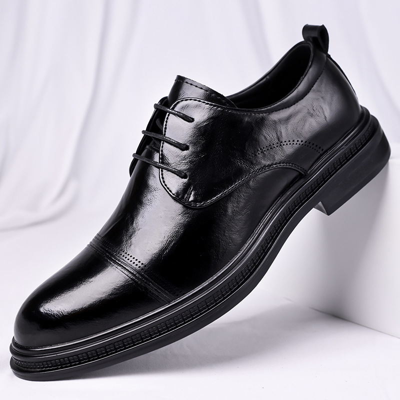 Cross-Border Large Size Men's Shoes 2026 Autumn New Men's Business Formal Leather Shoes Men's British Style Wedding Groomsmen and Grooms
