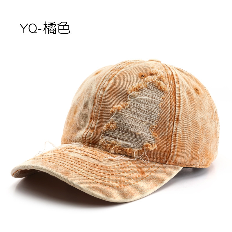 Personalidad coreana retro mujer primavera y otoño color sólido agujero agua lavable placa gorra gorra de lengua de pato hombre al aire libre sombrero de béisbol protector solar