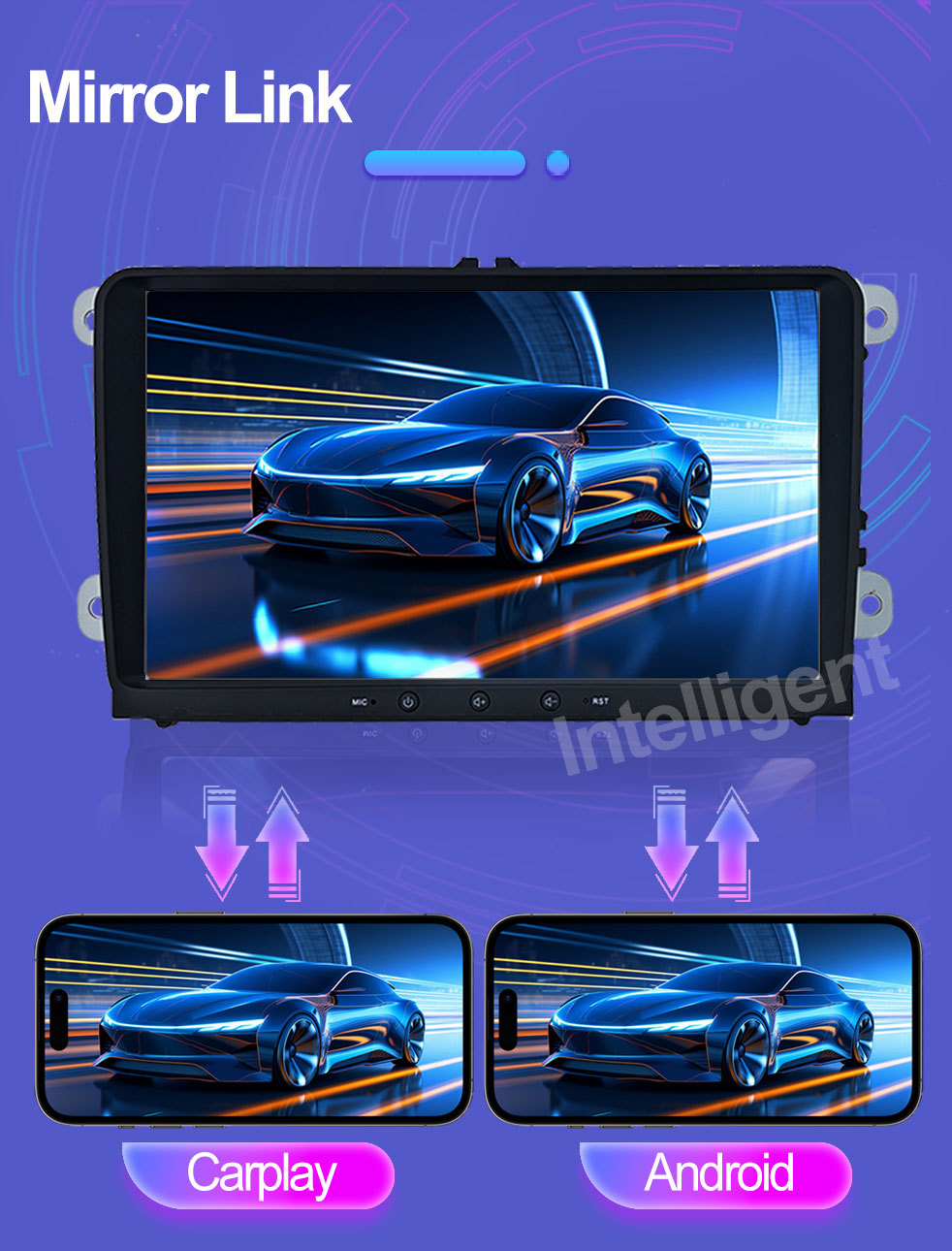 9inch Volkswagen Dedicated Car Navigator Gps Bluetooth Large Screen Reversing Image Wireless Carplay Smart Car Machine