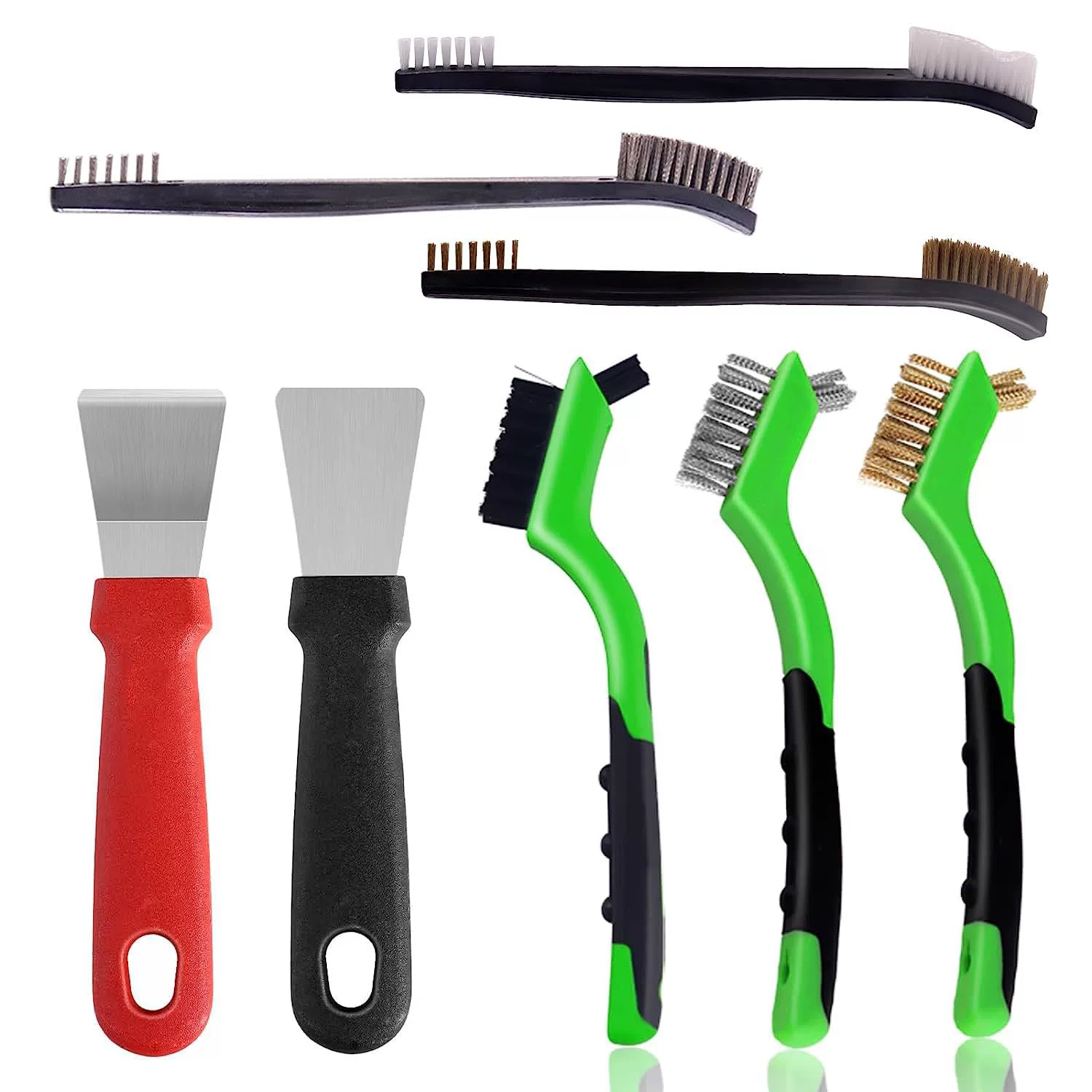 Чистка печей 8 шт маленькая латунь/нержавеющая сталь/нейлон сталь скребок с краской вытяжной инструмент