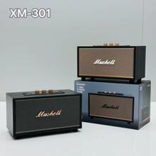 新款XM301复古蓝牙音响 木质皮革 户外手提重低音炮 便携式10W