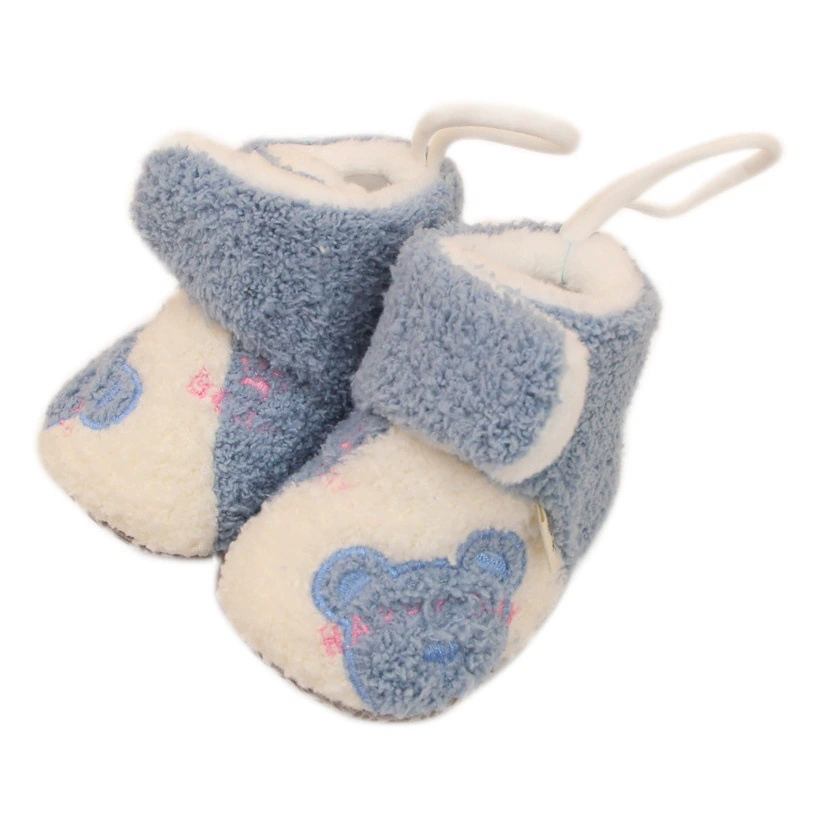 Зимняя утолщенная детская обувь для новорожденных, детская мягкая Нижняя крышка для ног, теплая хлопковая обувь с защитой от флиса на 3-6-12 месяцев