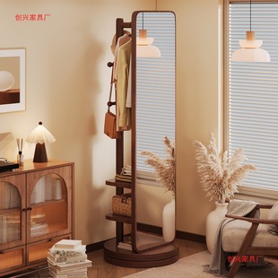 Full-body mirror floor-to-ceiling mirror household clothes rack integrated dressing mirror rotatable and mobile large fitting mirror for girls' bedroom