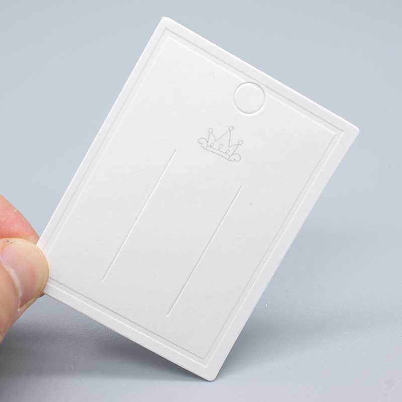 厂家直销 包装饰品发夹一字夹卡片 凹凸压纹白色通用卡纸 6*8cm