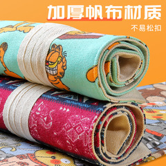 Handmade Canvas Color Pencil Case Large Capacity Rolling Pencil Bag for Boys and Girls Color Pencil Storage Bag Sketch Pencil Stationery Box