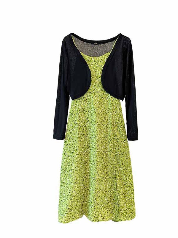 60-150kg Plus Size Casual Two-Piece Set 2025 Spring and Summer New Style Slightly Fat Sister Shawl Suspender Dress