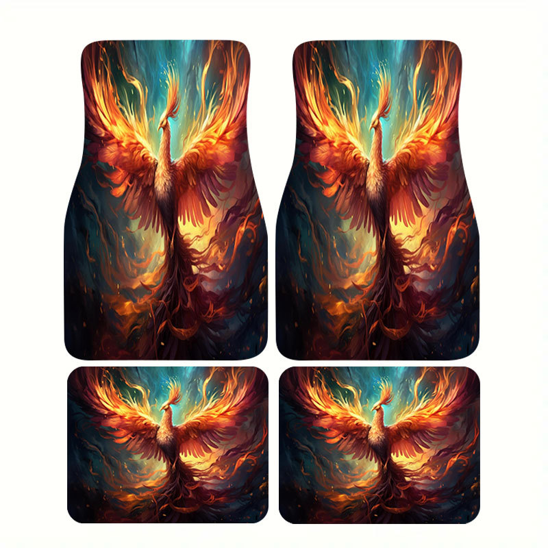 Temu Popular Universal Car Print Floor Mats, Car-Specific Cup Mats, Seven-Piece Set, Two-Piece Set, Jit One-Piece Dropshipping