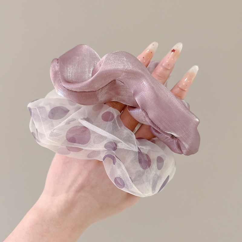 Temperamento púrpura punto de onda pequeño hilo fresco anillo de cabello tocado nuevo anillo de intestino grueso cabello atado cabello al por mayor