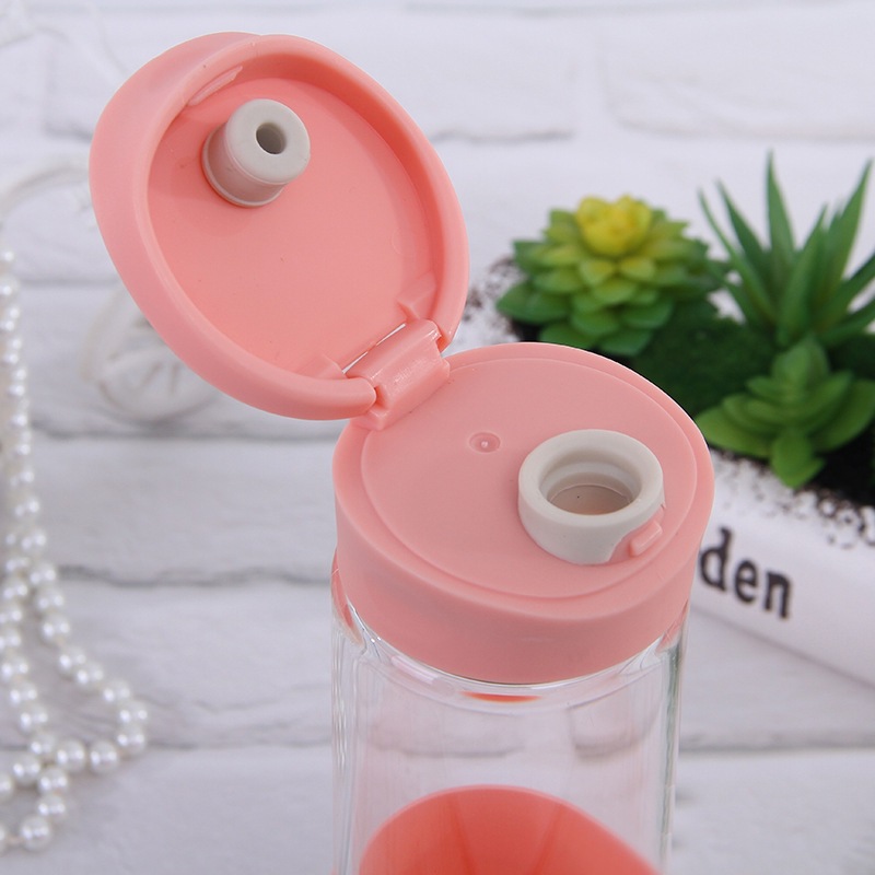 Tazas de cristal de comercio exterior simple tazas de agua portátiles de moda creativas tazas de silicona