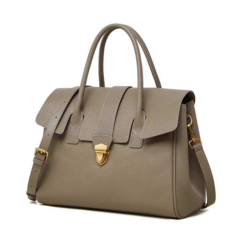 Vintage Genuine Leather Tote Bag New Cross-Border Vegetable-Tanned Cowhide Large Capacity Briefcase For Women Business Travel And Commuting - Thumbnail 6