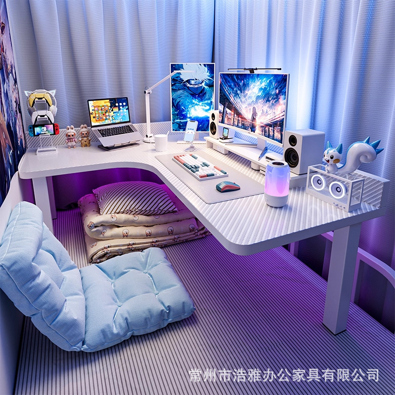 Over-the-bed desk for college students, bunk bed computer desk, corner desk for dormitory, lazy person's gaming desk, L-shaped corner writing desk