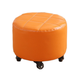 Universal Wheel Small Stool Pulley Low Stool Rotatable Movable Chair Household Small Bench Round Stool for Rental Room