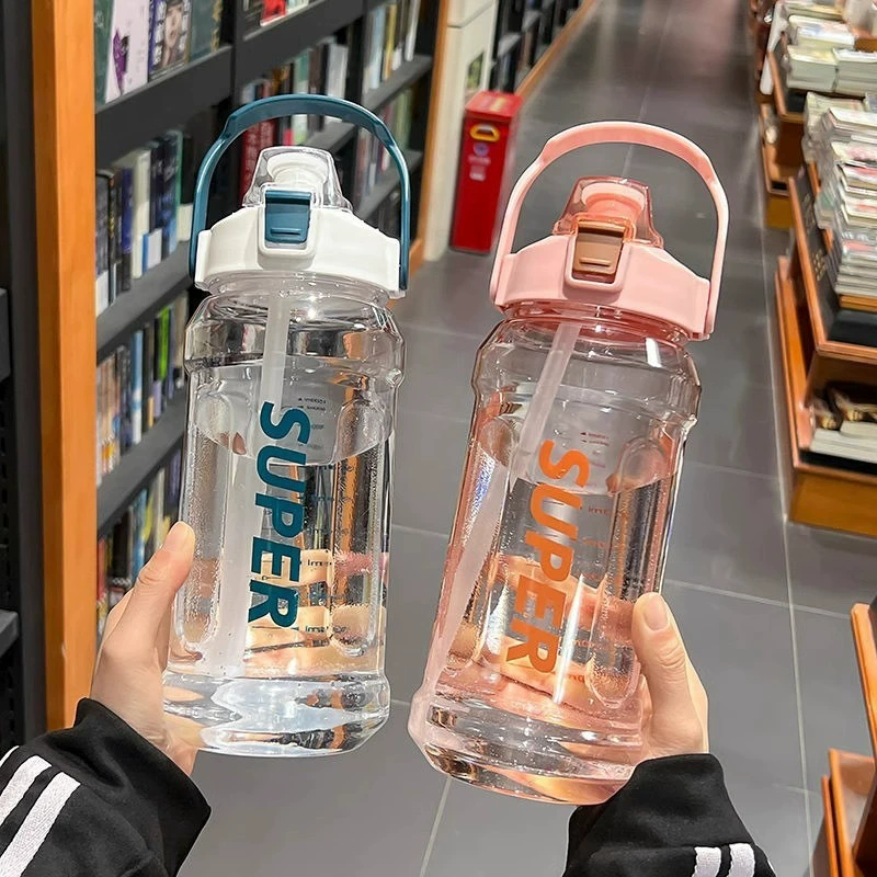 Большая бутылка для воды Super, 1,5 л / 2,0 л, термостойкая, с ручкой для переноски