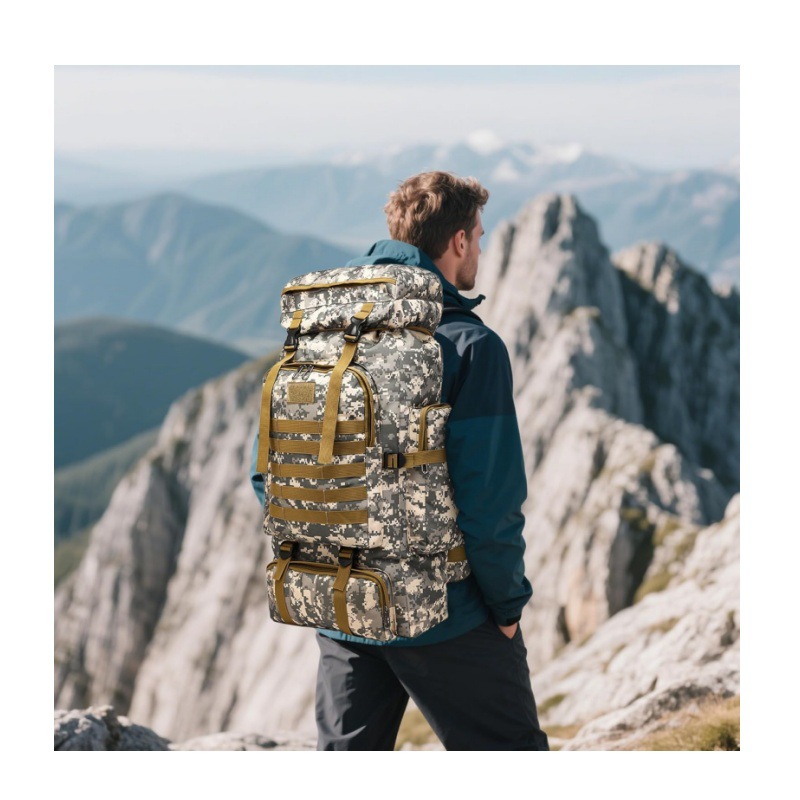 Capacious waterproof camouflage backpack