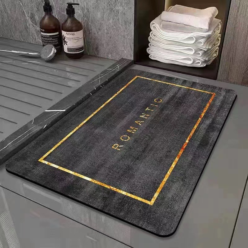 Alfombrilla de baño de tierra de diatomeas antideslizante para dropshipping transfronterizo Temu, alfombrilla de suelo para baño, alfombrilla de inodoro absorbente de agua de secado rápido, alfombrilla para puerta.