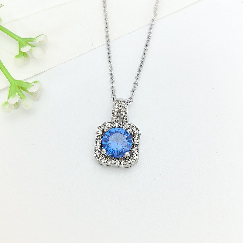 187*XL1431-5 steel color cross chain royal blue