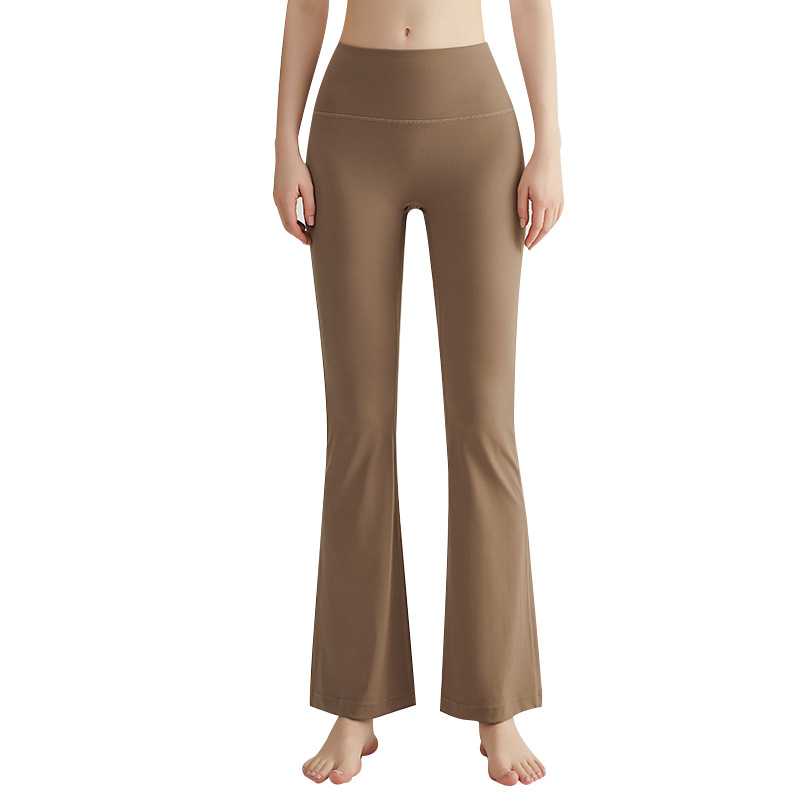 LAHN micro boquilla pantalones de mujer cintura alta pantalon deportivo sin líneas embarazosas pantalones delgados de piernas anchas