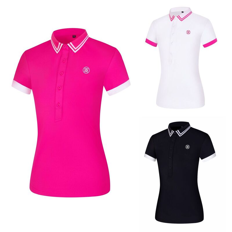 New Women's Quick-drying Breathable Casual Summer All-match Fashion Golf Clothing Jersey stand collar short sleeve T-shirt