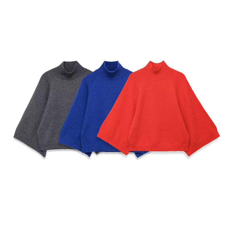 Taop&Za Women's Clothing 2026 Spring New Style Fashionable and Elegant Wide-Sleeved Loose Stand-Up Collar Knitwear 5536213