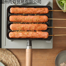 铸铁家用烤肠锅烤肠模具烤盘烤鱼豆腐烤章鱼小丸子烤肠机家用小型