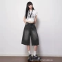 夏季宽松小众直筒七分裤