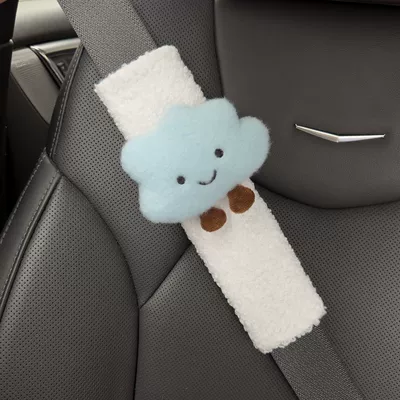 Seat belt shoulder pad Shoulder Protector, Lambswool - blue-25cm