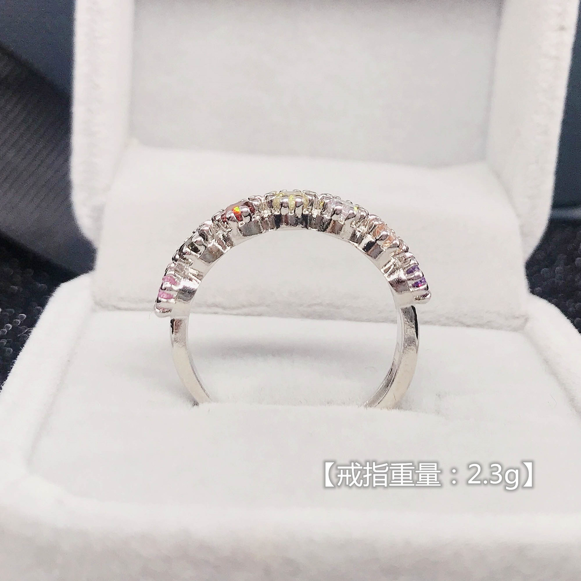 New Simulation Tourmaline Open Ring Inlaid With Colorful Zircon High Carbon Diamond Index Finger Ring display picture 4