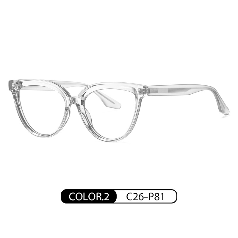 Nuevo Marco de gafas de moda Marco de ojo de gato femenino gafas lisas ultra ligero TR-BC905 placa pin pierna anti-azul gafas de luz