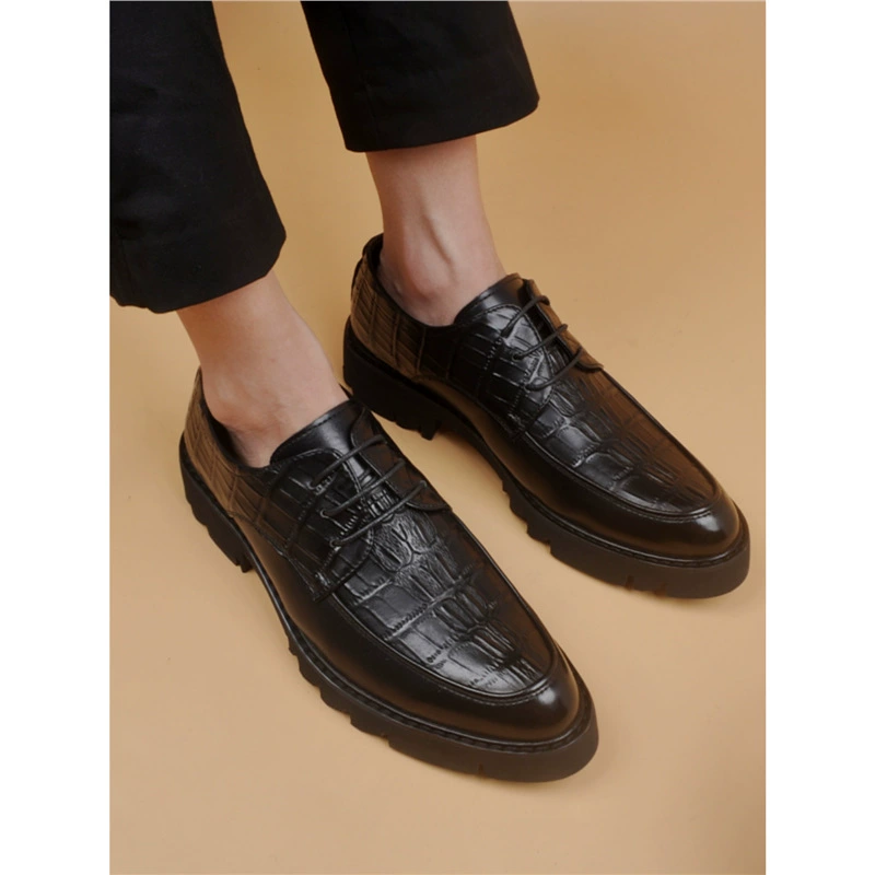 Новая толстая подошва Bullock резная мужская кожаная обувь кожаная обувь бизнес-шнуровка