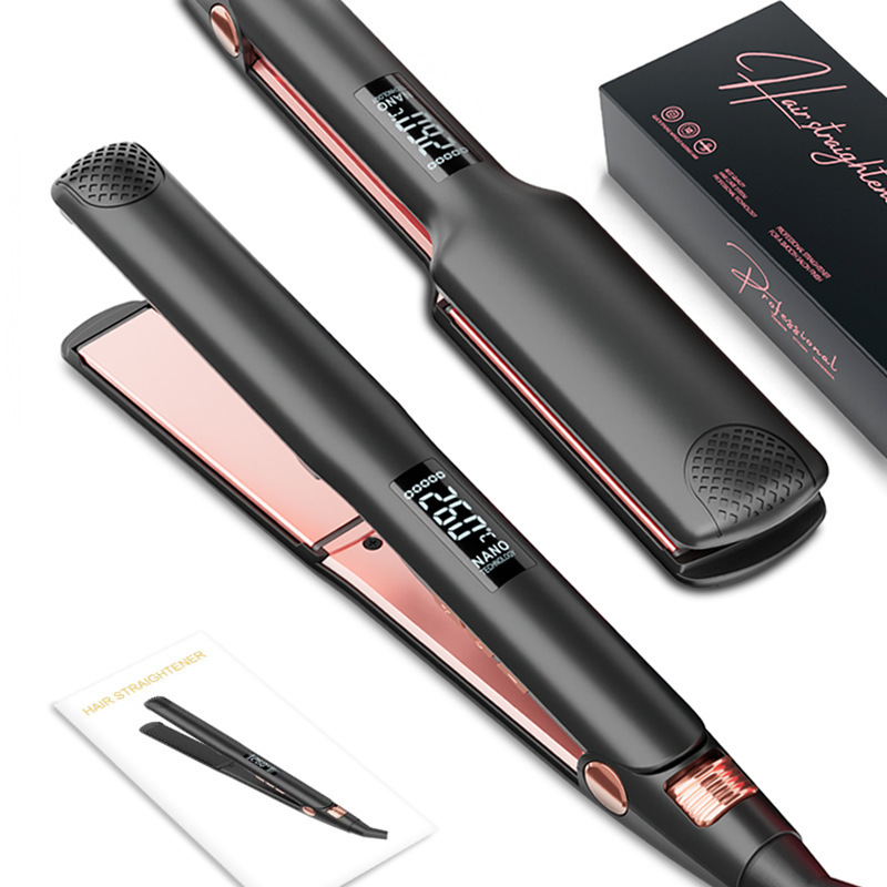 Cross-Border Exclusive Supply of 2-in-1 Hair Straightener and Curling Iron, Multifunctional Hair Straightener and Dual-Use Curling Wand
