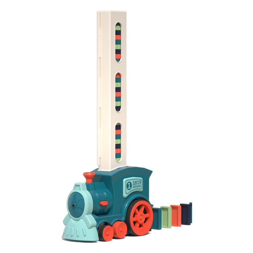Cross-border dominoes small train automatic investment brand new Internet celebrity fun investment brand electric toy wholesale gift